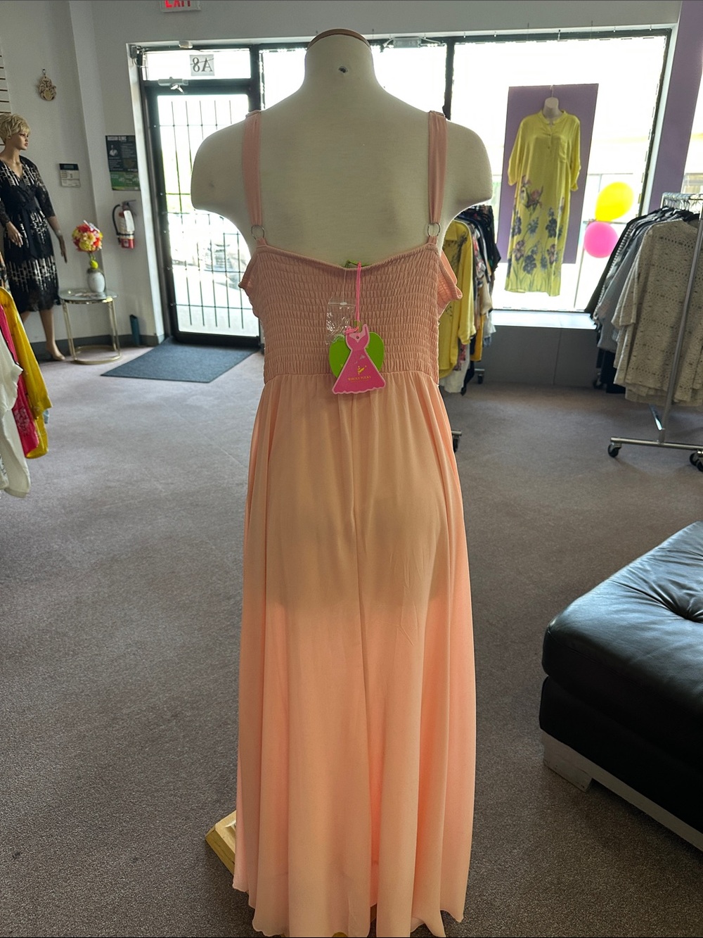 Elegant Blush Pink Evening Dress with Embellished Waist size XL, M - Picture 4 of 5